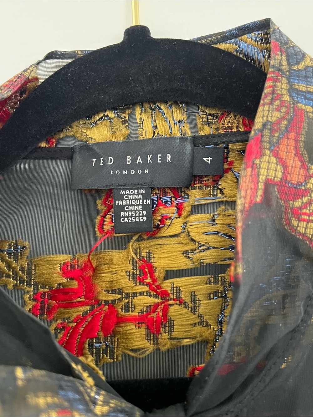 Ted Baker Black Sheer Floral Bow Blouse - Picture 2 of 6